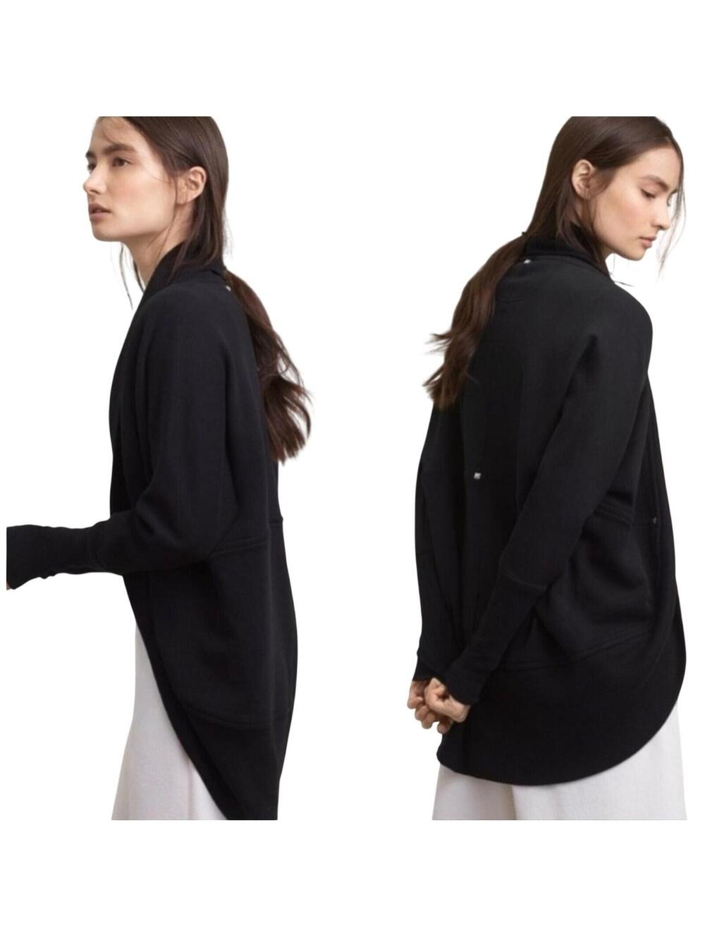 Aritzia Wilfred Cardigan Sweater Black XS Diderot Cocoon Studded